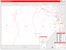 Box Elder County, UT Digital Map Red Line Style